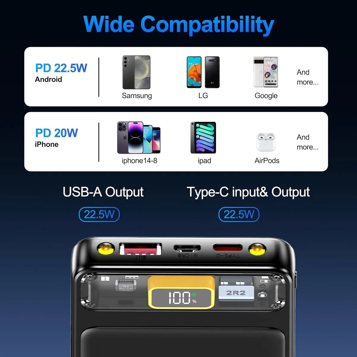 Power Bank Slim Portable Charger 10000Mah