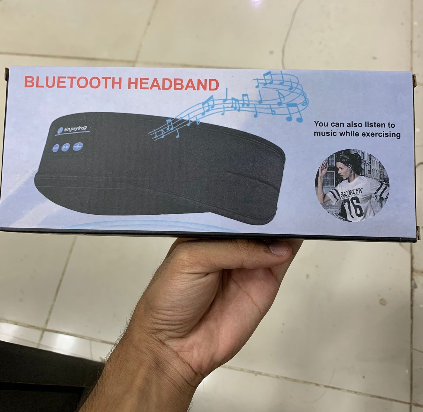 Wireless Bluetooth Music Headband With Built-In Headphones