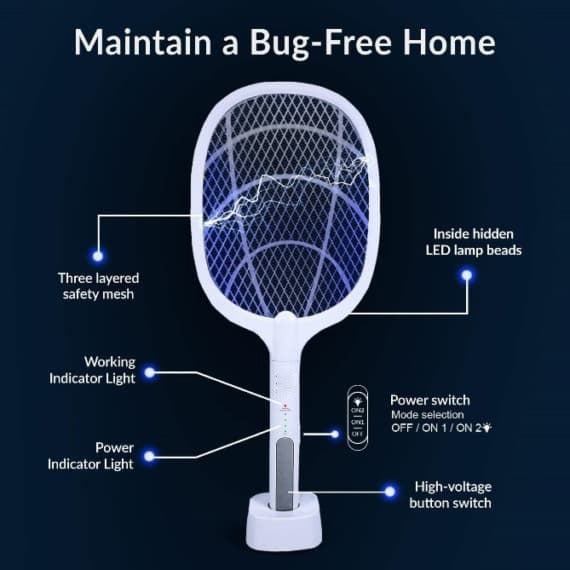 Rechargeable Mosquito Racket With Stand