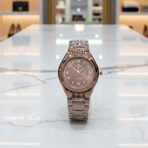 Womens Metal Band Wristwatch Premium Quality Elegant Design Smooth Finish Comfortable Fit