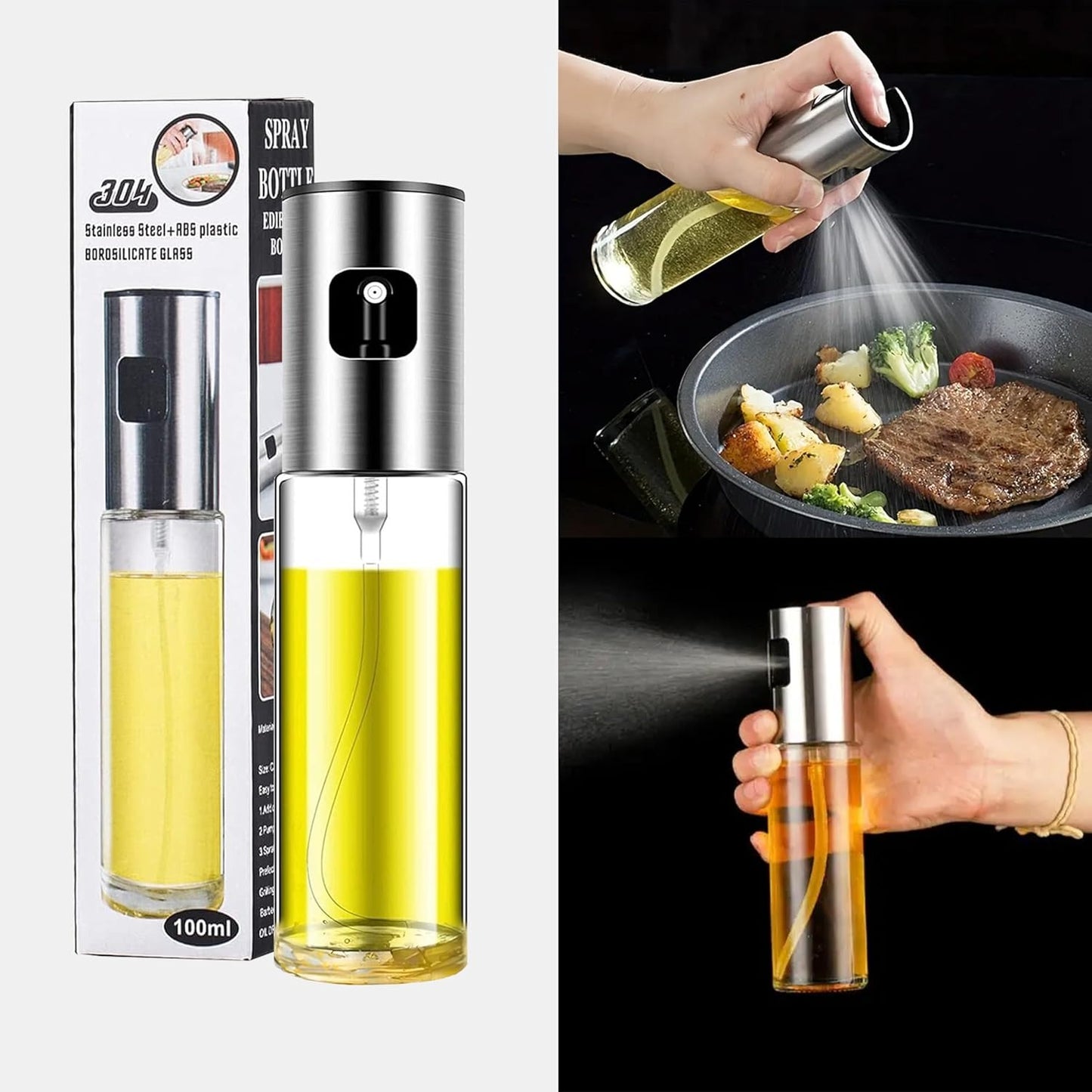 Cooking Oil Sprayer – Glass Oil Spray Bottle for Kitchen
